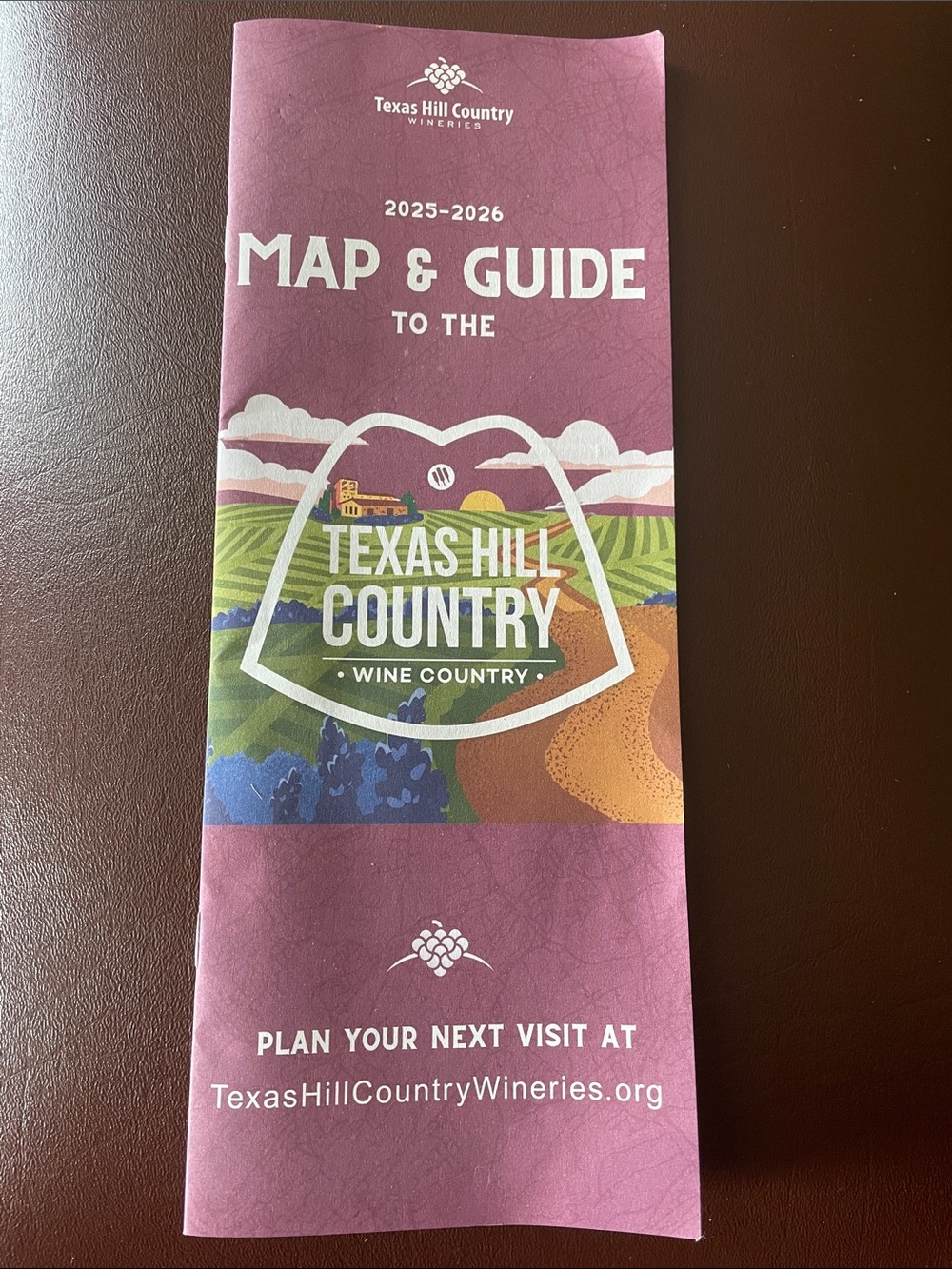 Texas Hill Country Wine Country Map & Guide - Mauve Pink Cover
